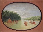 George Catlin Primitive Sailing by the Winnebago indians china oil painting reproduction